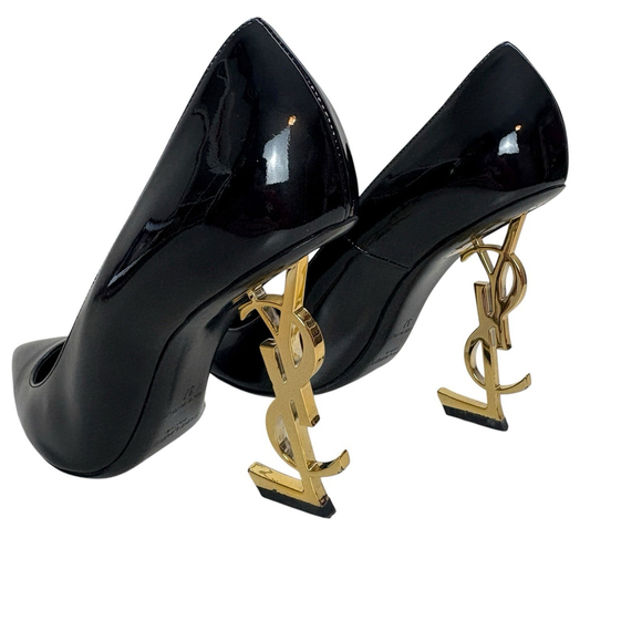 Saint Laurent Opyum YSL Heel Black Patent Pumps 37 US 7 - Picture 8 of 15